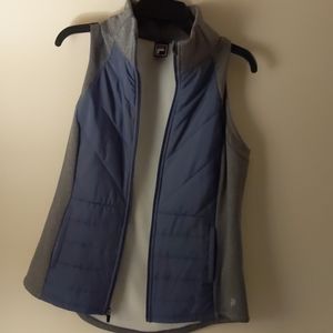 Grey and blue Fila vest with fleece lining